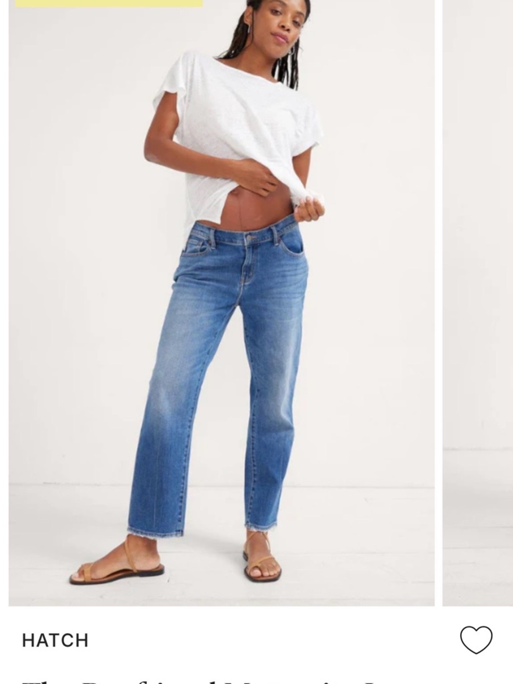 Hatch Women's Light-Mid Blue Maternity Straight Leg Jeans